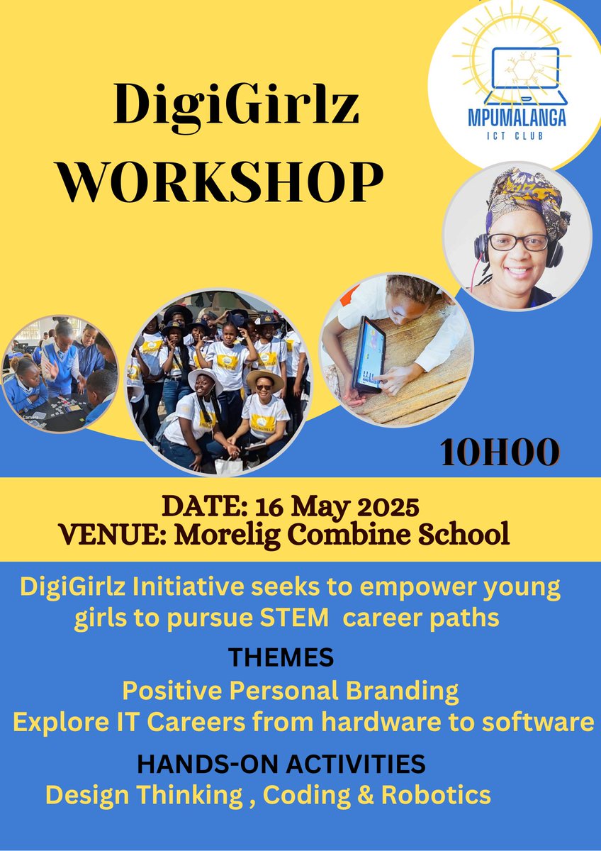 Mpumalanga ICT Club (@ictclub_mp) on Twitter photo The club presents the #DigiGirlz workshop on Friday as part of our 11th Anniversary of the club and the 9th anniversary of the DigiGirlz Initiative.<a href="/musakeninda/">Nomusa Keninda</a> The club presents the #DigiGirlz workshop on Friday as part of our 11th Anniversary of the club and the 9th anniversary of the DigiGirlz Initiative.<a href="/musakeninda/">Nomusa Keninda</a>