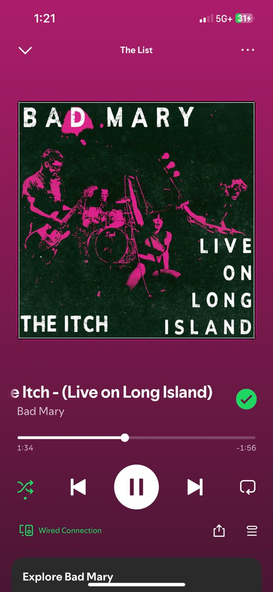 #NowPlaying on #TheList

The Itch - (Live on Long Island) by <a href="/BadMaryBand/">Bad Mary</a> 

#BadMary 

 open.spotify.com/track/3JOIPRJX…