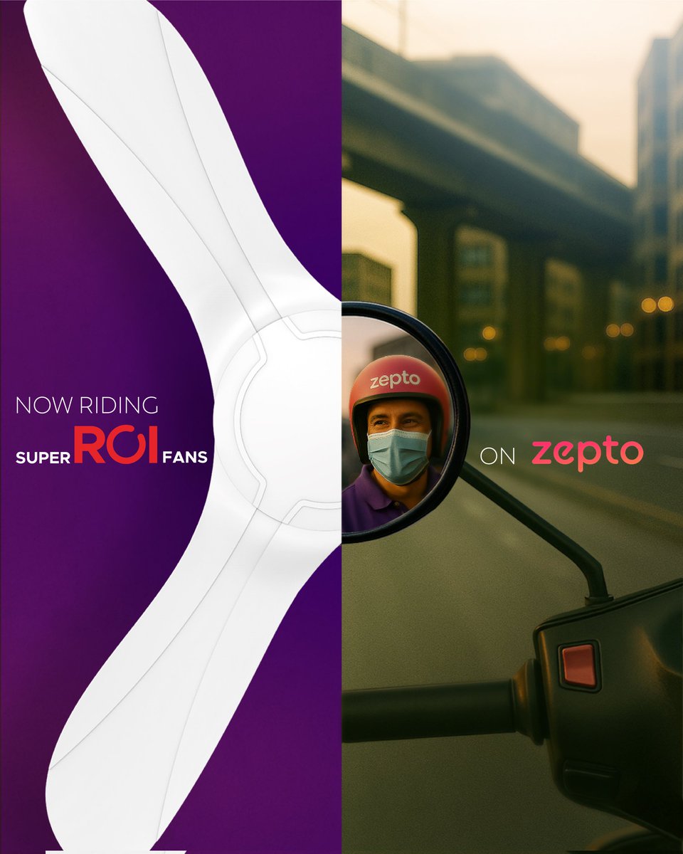 When the super fast fans meet the fastest delivery app, comfort is delivered quicker than ever.

Order Polycab Super ROI Fans on Zepto now!

#Polycab #SuperROIFans #Zepto #SuperFastDelivery #BLDCFan