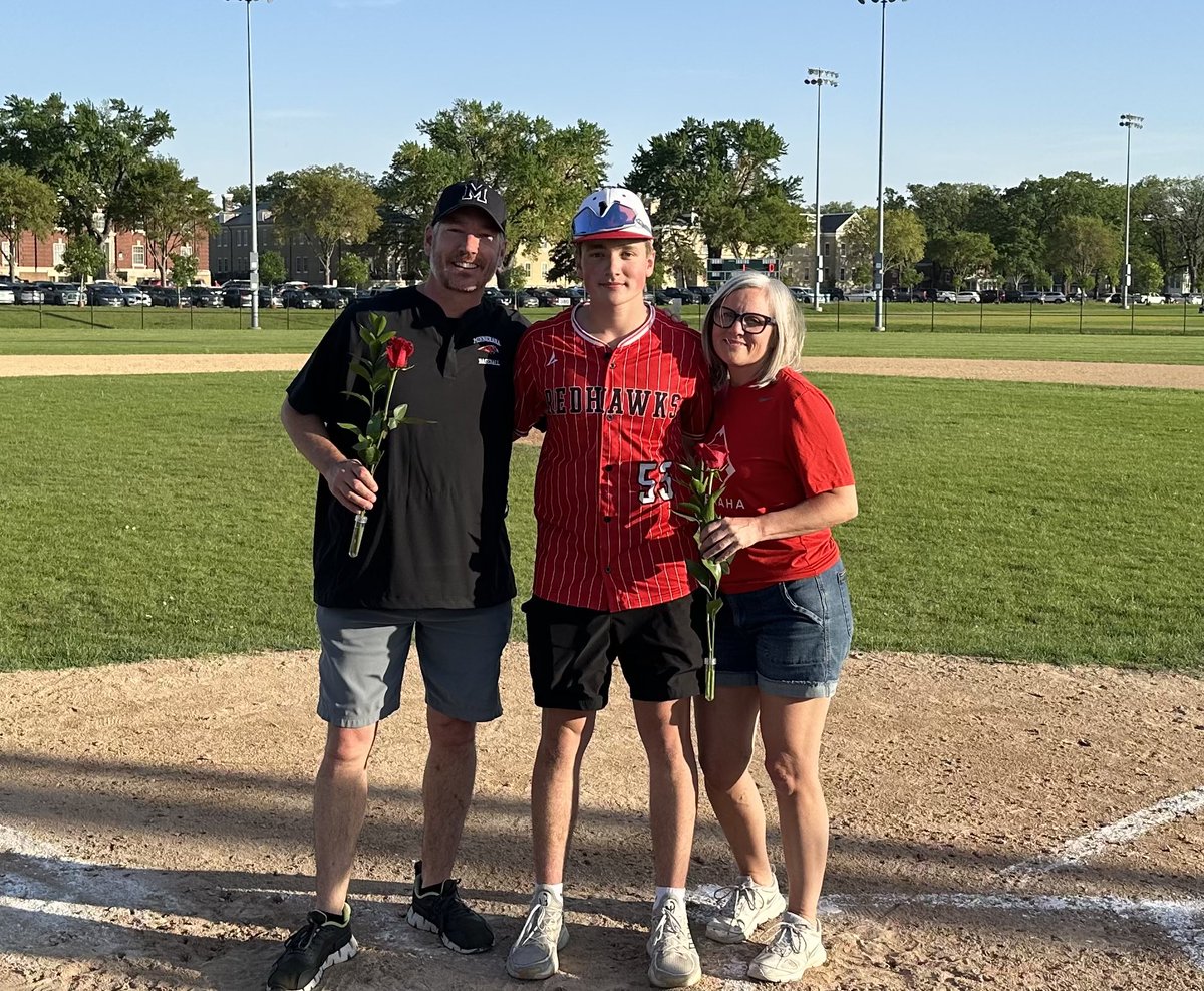 A big thank you to our senior players and parents for everything they have done for our program. We were proud to celebrate Alex Belton (parents Marc and Alicia) and Lucas Freeman (parents Nicholas and Christina) on senior night. Go Redhawks!!!
