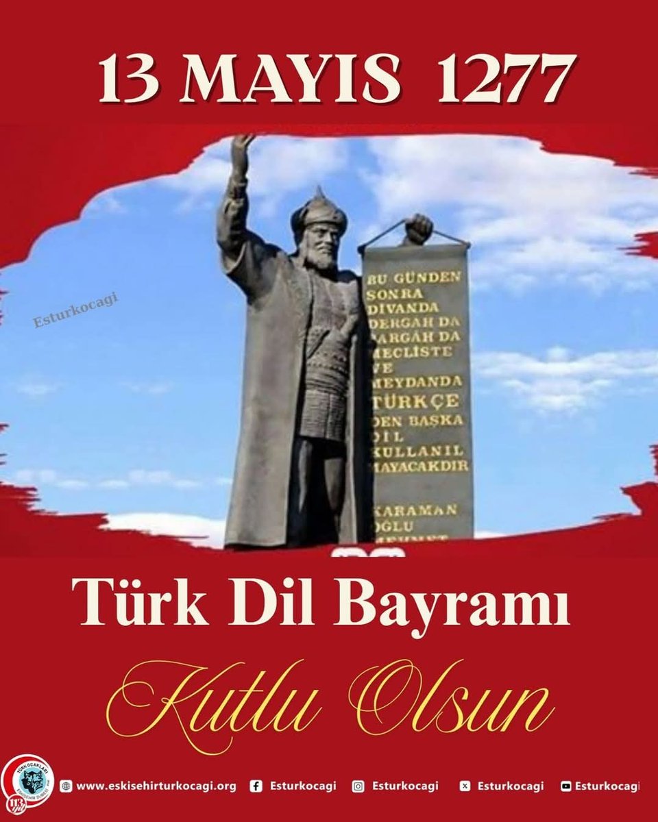 İsmail Gaspıralı'nın:  "Dilde, işte, fikirde birlik" dediği ve gelecek nesillere de miras olarak bıraktığı, Anayasamızın 3. maddesinin içinde de yer aldığı Türkçe dilimizin ve aziz milletimizin de Türk Dil Bayramını kutluyorum. Ne Mutlu Türküm diyene🇹🇷 
#türkdilbayramı
