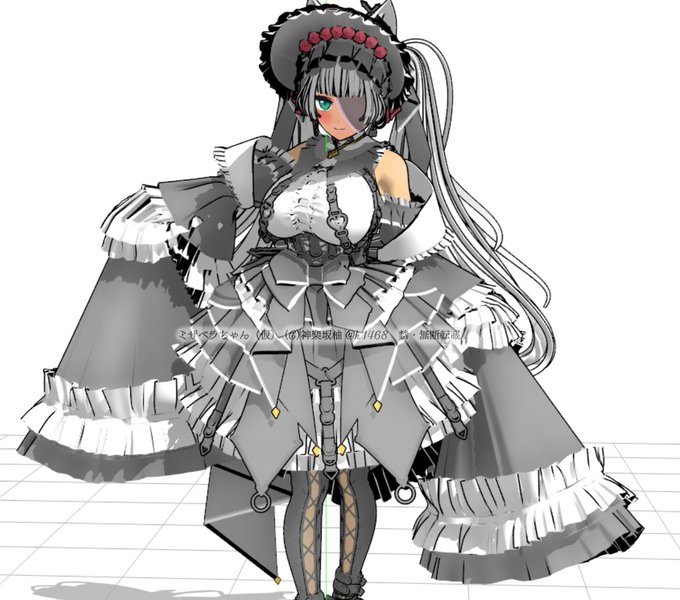 ミザベラちゃんの仮ウェイトポーズ確認ヨシ!
#黒柚式 #オリジナル3Dモデル 