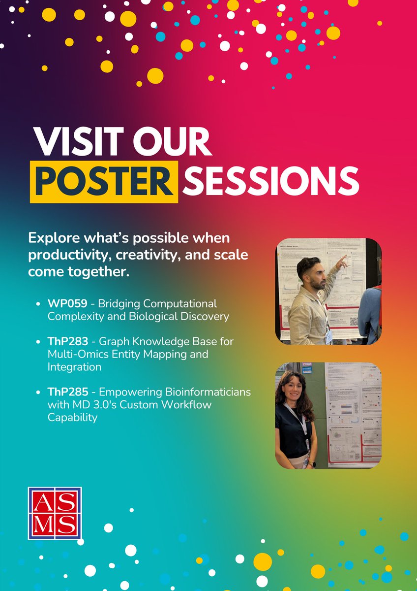 Mass Dynamics (@massdynamicsco) on Twitter photo Heading to #ASMS2025? Don’t miss the launch of Mass Dynamics 3.0 + our first-ever Explore event — Sun June 1 in Baltimore.
👋 New features.
👋 Bold convos.
👋 Live demos.
👋 Posters, workshops + more.
Spots are limited → lnkd.in/gwF-U823
<a href="/asmsnews/">Am Soc for Mass Spec</a> #Massgeek #TeamMassSpec Heading to #ASMS2025? Don’t miss the launch of Mass Dynamics 3.0 + our first-ever Explore event — Sun June 1 in Baltimore.
👋 New features.
👋 Bold convos.
👋 Live demos.
👋 Posters, workshops + more.
Spots are limited → lnkd.in/gwF-U823
<a href="/asmsnews/">Am Soc for Mass Spec</a> #Massgeek #TeamMassSpec