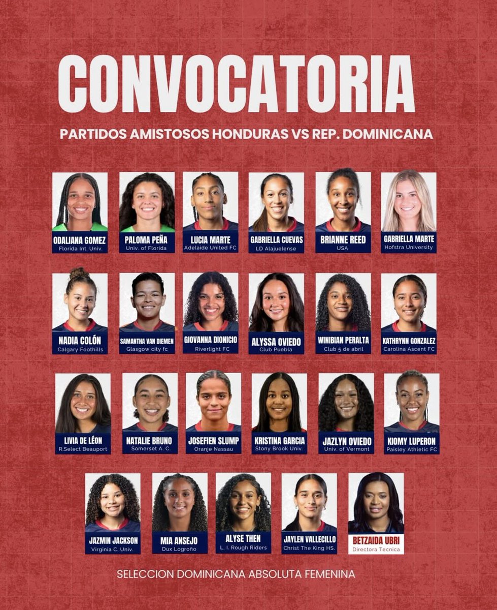 Huge congratulations to Team Boca player, Natalie Bruno, being called up for the Dominican Republic 🇩🇴 National Team in an international friendly against Honduras.

 <a href="/ECNLgirls/">ECNL Girls</a> <a href="/TheSoccerWire/">SoccerWire</a>  <a href="/PrepSoccer/">Prep Soccer ⚽️</a> <a href="/USClubSoccer/">US Club Soccer</a>  <a href="/CityBocaRaton/">City of Boca Raton</a> <a href="/pbcgov/">Palm Beach County</a> <a href="/TopDrawerSoccer/">TopDrawerSoccer</a> <a href="/NxtLvlRecruits/">Oscar Narvaez</a>
