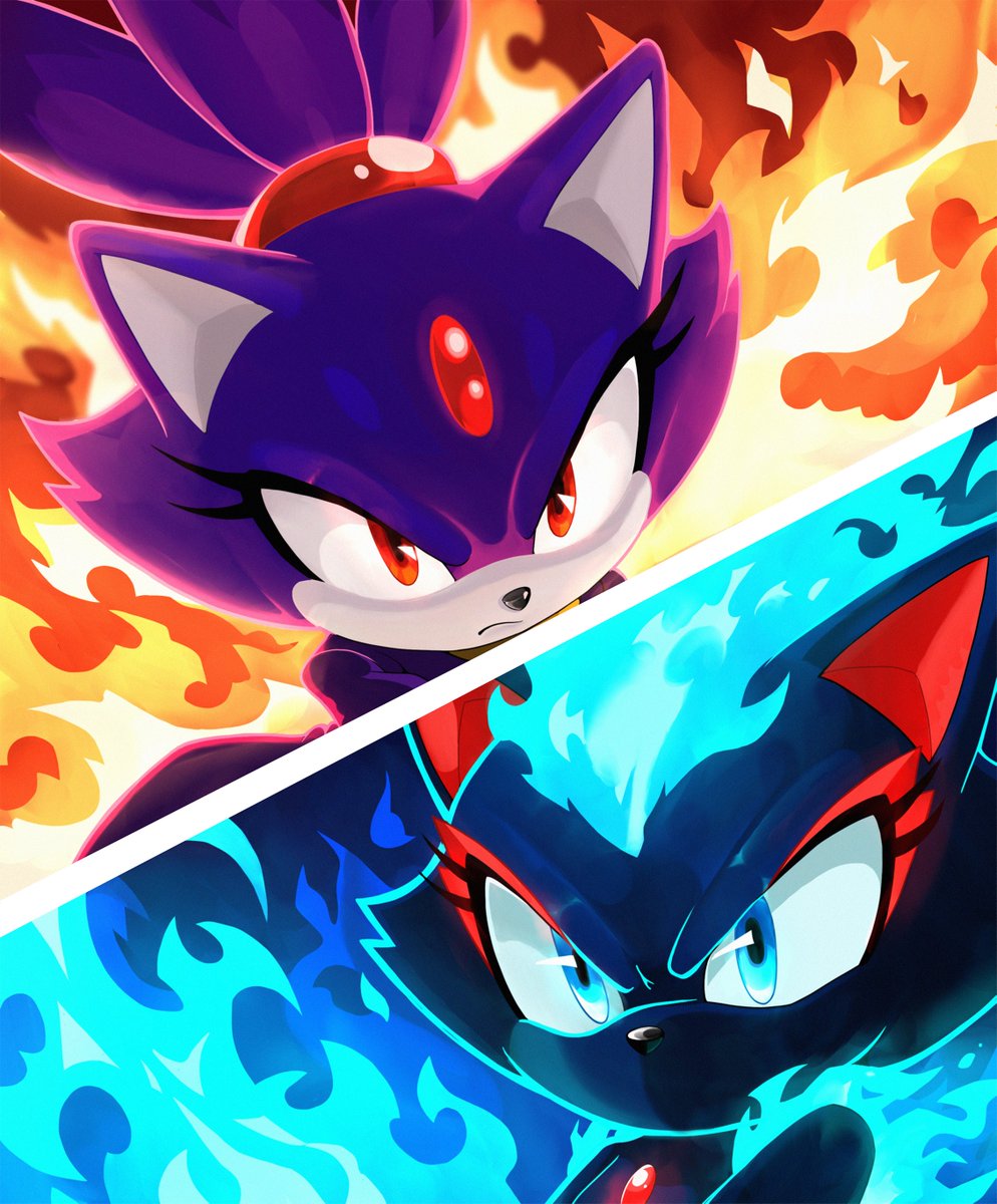 Finally, the face off! 
If you can't tell, I love Blaze. 
—    
#BlazeTheCat #SonicTheHedgehog #Sonic #PrototypeBlaze