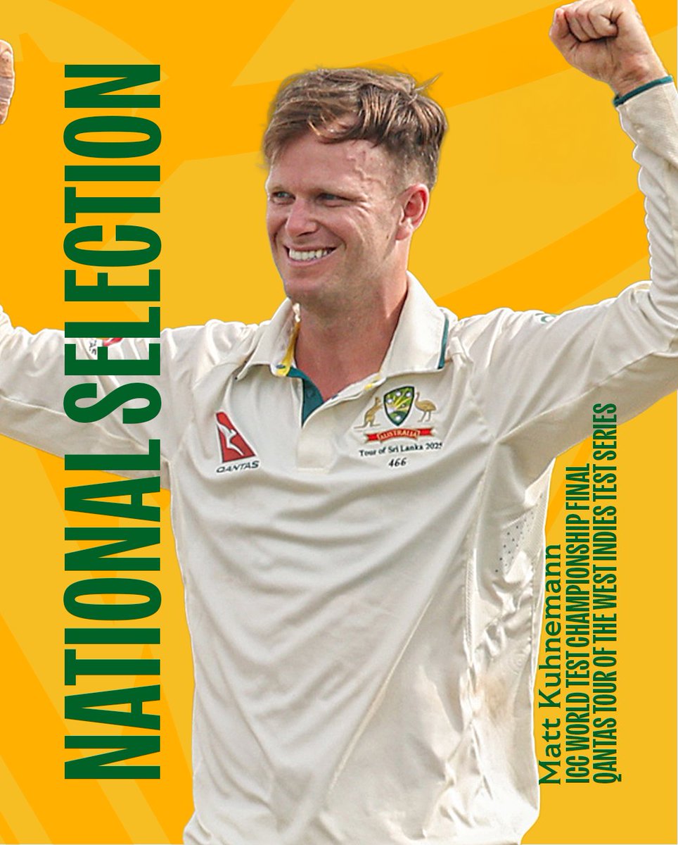 Beau and Kuhny are headed to England and the West Indies!

Both have been selected in the 15 player squad for the final of the ICC Men's Test World Championship against South Africa at Lord's and will continue on to the Qantas Test Tour of the West Indies 🇦🇺