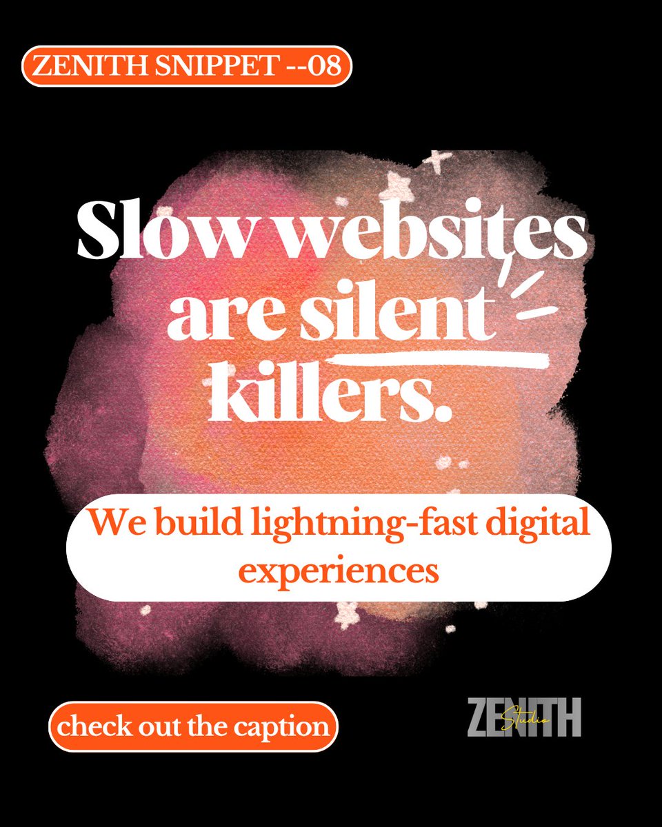 codeatzenith's tweet image. 🚨 Slow websites kill conversions.
⚡ We build lightning-fast digital experiences that retain &amp;amp; convert.
📉 Stop losing users.
📈 Start growing with speed.

👉 DM for a free performance audit.
#SpeedMatters #WebPerformance #ZenithStudio