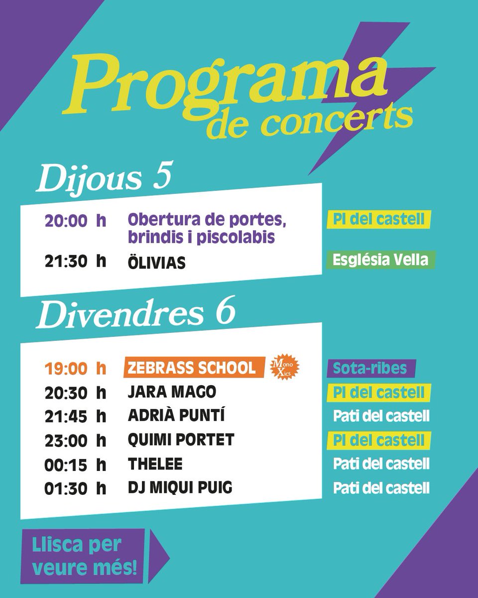 monocicle_ribes's tweet image. 🤟🏾🔥☝🏽Iep! Ja tenim horaris dw concerts del festival!
Apunteu i veniu!
Entrades a monocicle.cat