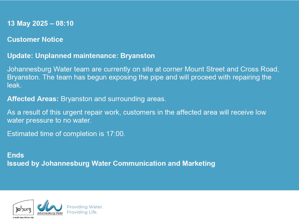 Johannesburg Water tweet media
