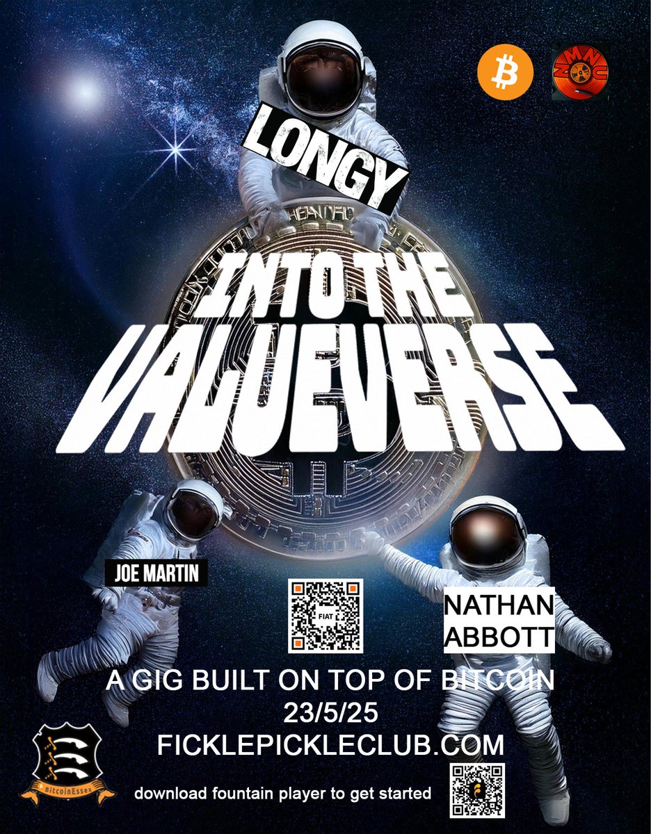 Bitcoin Essex - Fiat minimalist (@btcessex) on Twitter photo Set a reminder as we go "Into the valueverse"
First ever UK gig powered by bitcoin.
3 Artists, Technology and Creativity combined to make this a historic evening.
<a href="/longy528/">Longy</a> <a href="/nathanabbott54/">nathan abbott</a> <a href="/JoeMartinMusic/">JoeMartinMusic 🎵⚡🧡</a> Set a reminder as we go "Into the valueverse"
First ever UK gig powered by bitcoin.
3 Artists, Technology and Creativity combined to make this a historic evening.
<a href="/longy528/">Longy</a> <a href="/nathanabbott54/">nathan abbott</a> <a href="/JoeMartinMusic/">JoeMartinMusic 🎵⚡🧡</a>