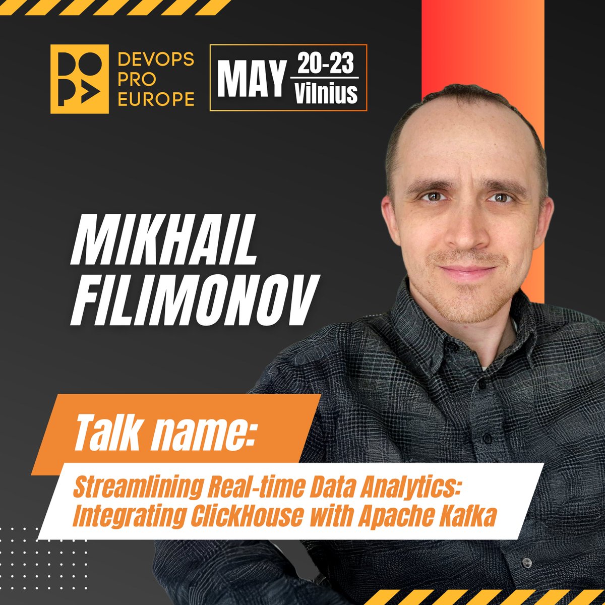 📊 Unlock real-time analytics with Mikhail Filimonov at DevOps Pro Europe 2025!

Learn to integrate ClickHouse + Kafka for fast, seamless data flow. Setup tips, real-world use cases &amp; performance hacks included! ⚡🛠️

🗓️ For registration, visit devopspro.lt