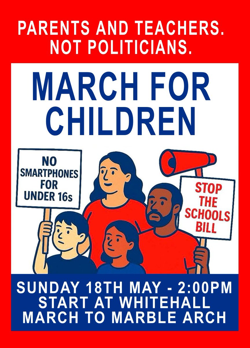 Education Not Taxation (@educationnottax) on Twitter photo Join us on Sunday (18th May) at 2pm for the March for Children in London! This is a march for ALL children, because we won't let the Government pit schools, teachers, parents and teachers against each other.
Thank you <a href="/Miss_Snuffy/">Katharine Birbalsingh</a> and Michelle for organising this. More Join us on Sunday (18th May) at 2pm for the March for Children in London! This is a march for ALL children, because we won't let the Government pit schools, teachers, parents and teachers against each other.
Thank you <a href="/Miss_Snuffy/">Katharine Birbalsingh</a> and Michelle for organising this. More