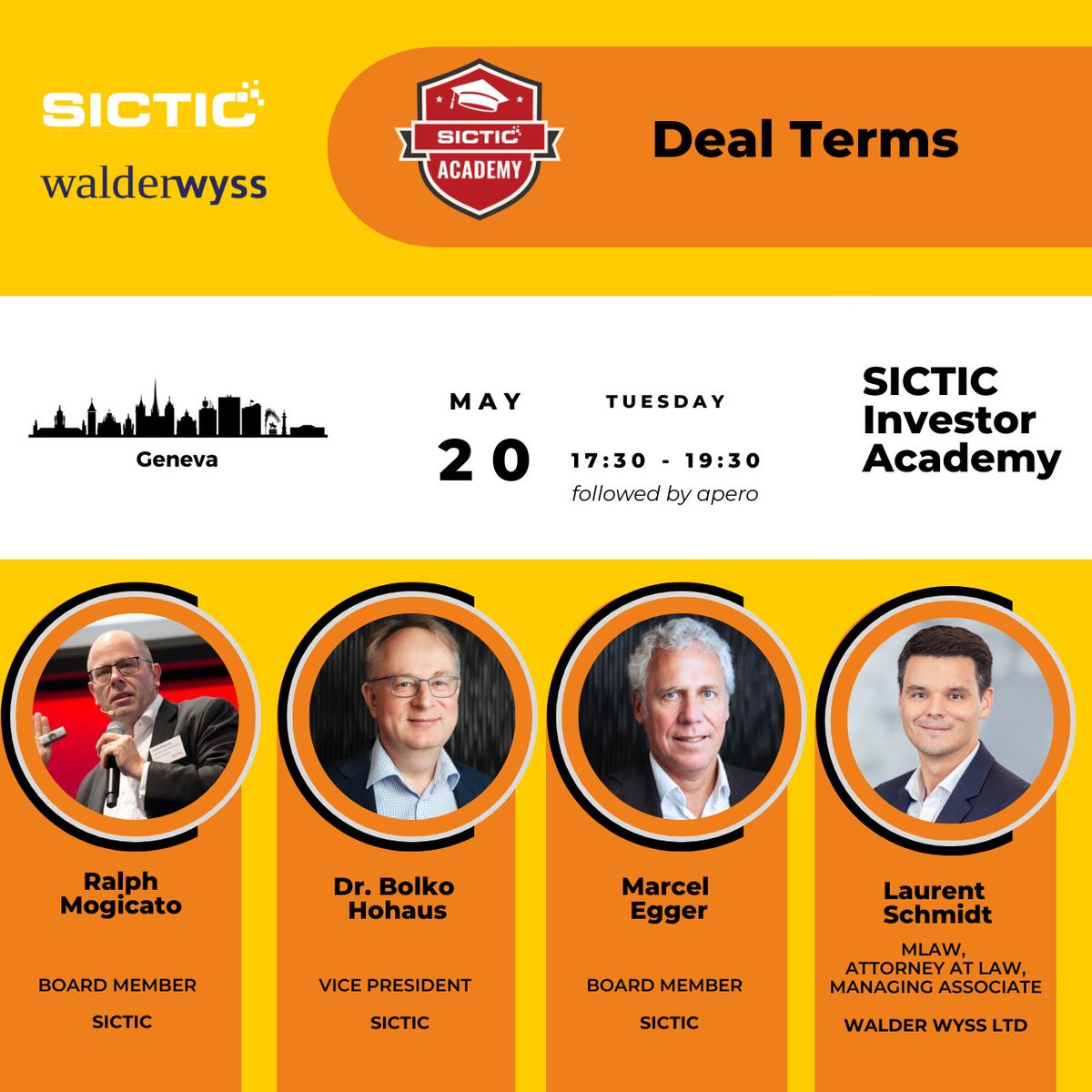 sictic_ch's tweet photo. 🎓 SICTIC Academy #9: Deal Terms in Geneva!
Deep dive into startup investment terms.
New, bigger venue by Walder Wyss Ltd — seats still limited! 🎟️ Register now:
https://t.co/db7vYPAXLP

#SICTIC https://t.co/REE0qXP4wX