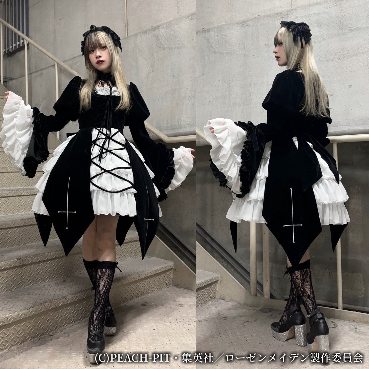 🌹ATELIER PIERROT🌹 Blackwing Crucifix Dress Set -水銀燈コラボ