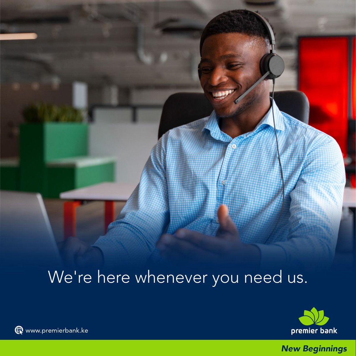 Umekwama? Don't worry!
 Call or WhatsApp us on 0725 843 000 anytime. Day or 
 night, we’re #AlwaysOn #bankthepremierway #newbeginnings #ethicalbanking