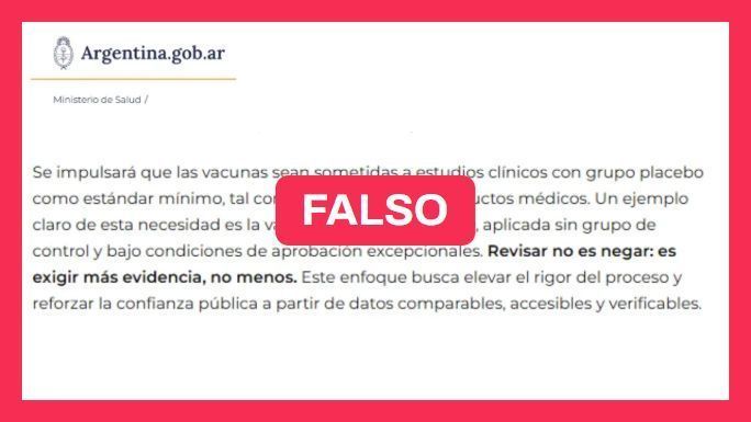 [NUEVO] Es falso que la vacuna COVID-19 se aplicó sin usar grupo de control en los estudios, como dijo el Ministerio de Salud tras la visita de Kennedy ❌

Las vacunas fueron evaluadas en ensayos clínicos controlados con placebo. chequeado.com/ultimas-notici…

🖋️ <a href="/FlorBallarino/">Florencia Ballarino</a>