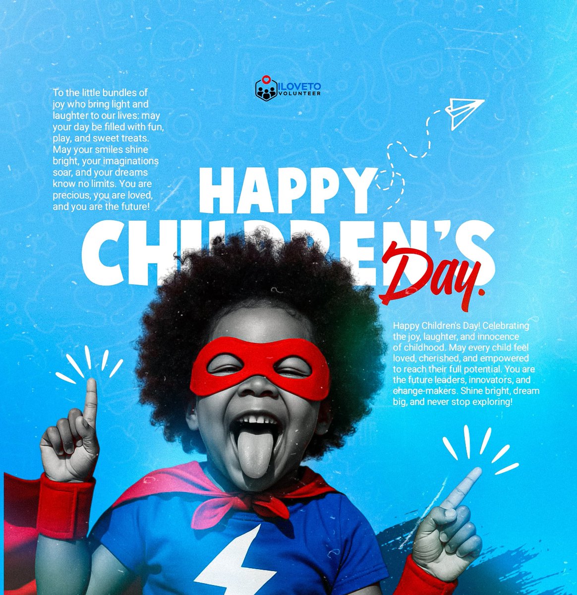 Celebrating the joy and innocence of childhood. May your smiles shine bright. You are precious, you are loved, you are the future! 

Happy Children's day! 💫
#ilovetovolunteer
#childrensday
#May27th