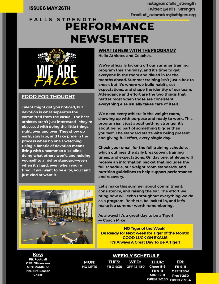 Falls_Strength's tweet image. Newsletter 6!
#TigerStrong