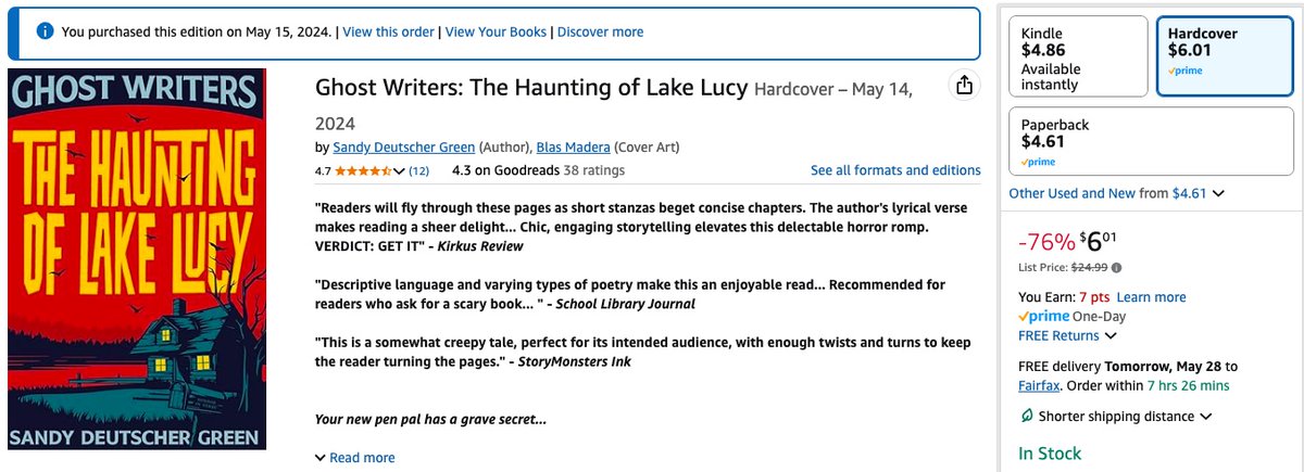 Big, Big Sale!  Just in time for Summer Reading! 

GHOST WRITERS: THE HAUNTING OF LAKE LUCY
(Monarch Educational Services)

Middle Grade Horror-in-Verse for ages 8-13
ISBN 978-1-957656-47-2  tinyurl.com/3pb9b7wh #horror #MGlit #libraries #librarians #spooky #homeschool