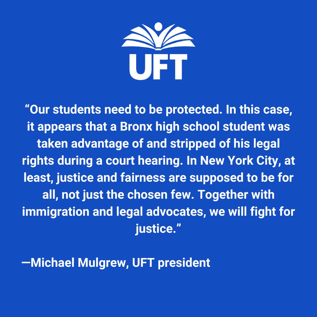UFT (@uft) on Twitter photo U.S. Immigration and Customs Enforcement agents arrested and detained a Bronx high school student from Venezuela as he left the courthouse after a routine hearing. It’s the first example of a current NYC public school student detained by ICE since Trump took office this year. 1/3 U.S. Immigration and Customs Enforcement agents arrested and detained a Bronx high school student from Venezuela as he left the courthouse after a routine hearing. It’s the first example of a current NYC public school student detained by ICE since Trump took office this year. 1/3