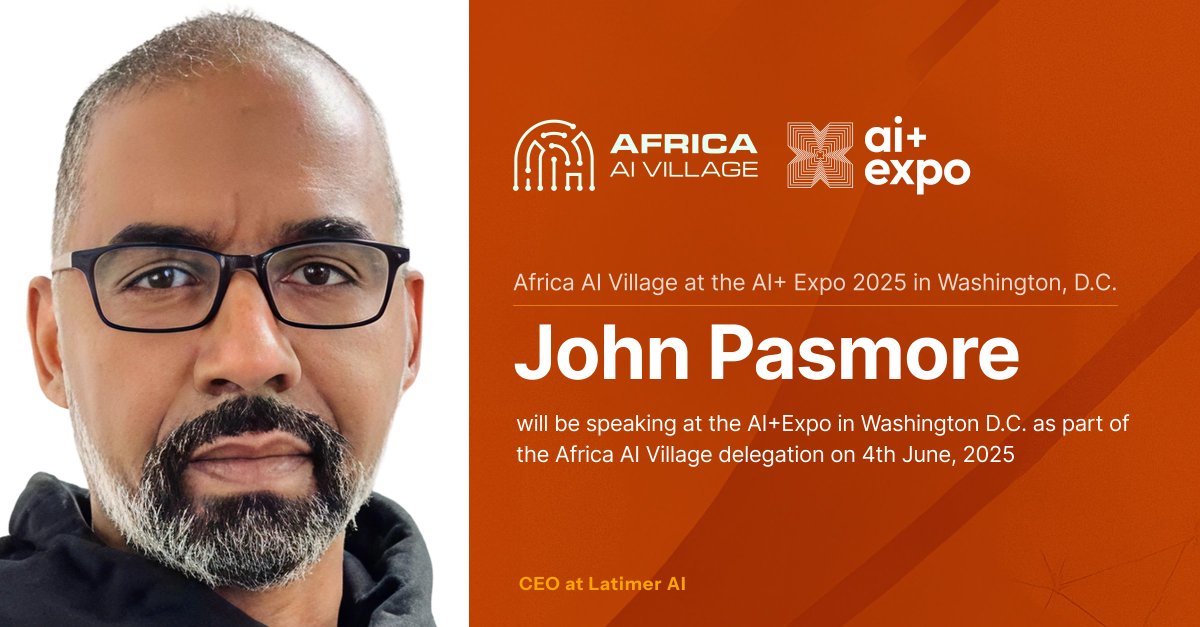 QhalaHQ (@qhalahq) on Twitter photo We’re excited to welcome <a href="/johnpasmore/">john pasmore</a>, CEO and founder of <a href="/latimerai/">latimer.ai</a>, to the Africa AI Village stage this June 4th in Washington, D.C.!
With a mission to build a Large Language Model that delivers accurate, bias-free insights for Black and Brown communities, John is leading We’re excited to welcome <a href="/johnpasmore/">john pasmore</a>, CEO and founder of <a href="/latimerai/">latimer.ai</a>, to the Africa AI Village stage this June 4th in Washington, D.C.!
With a mission to build a Large Language Model that delivers accurate, bias-free insights for Black and Brown communities, John is leading