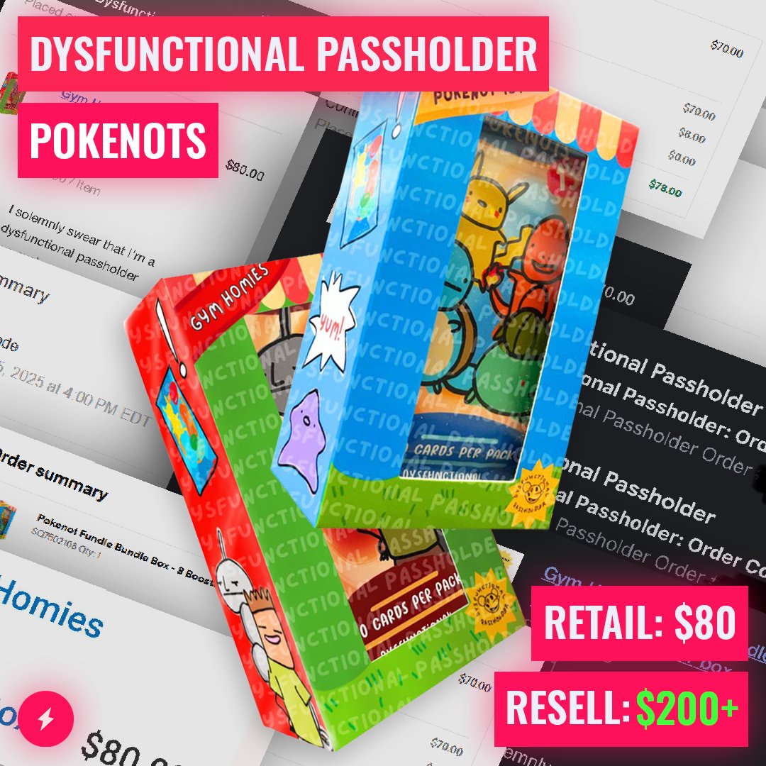 Taking a break cooking Pokémon for Pokenot! 🔥 

Dysfunctional Passholder's Pokenot fundle bundles sold out QUICK...those who missed out are looking at paying $200+ resell. 🫣 

Discover flips like these and more! 👇
whop.com/amnotify