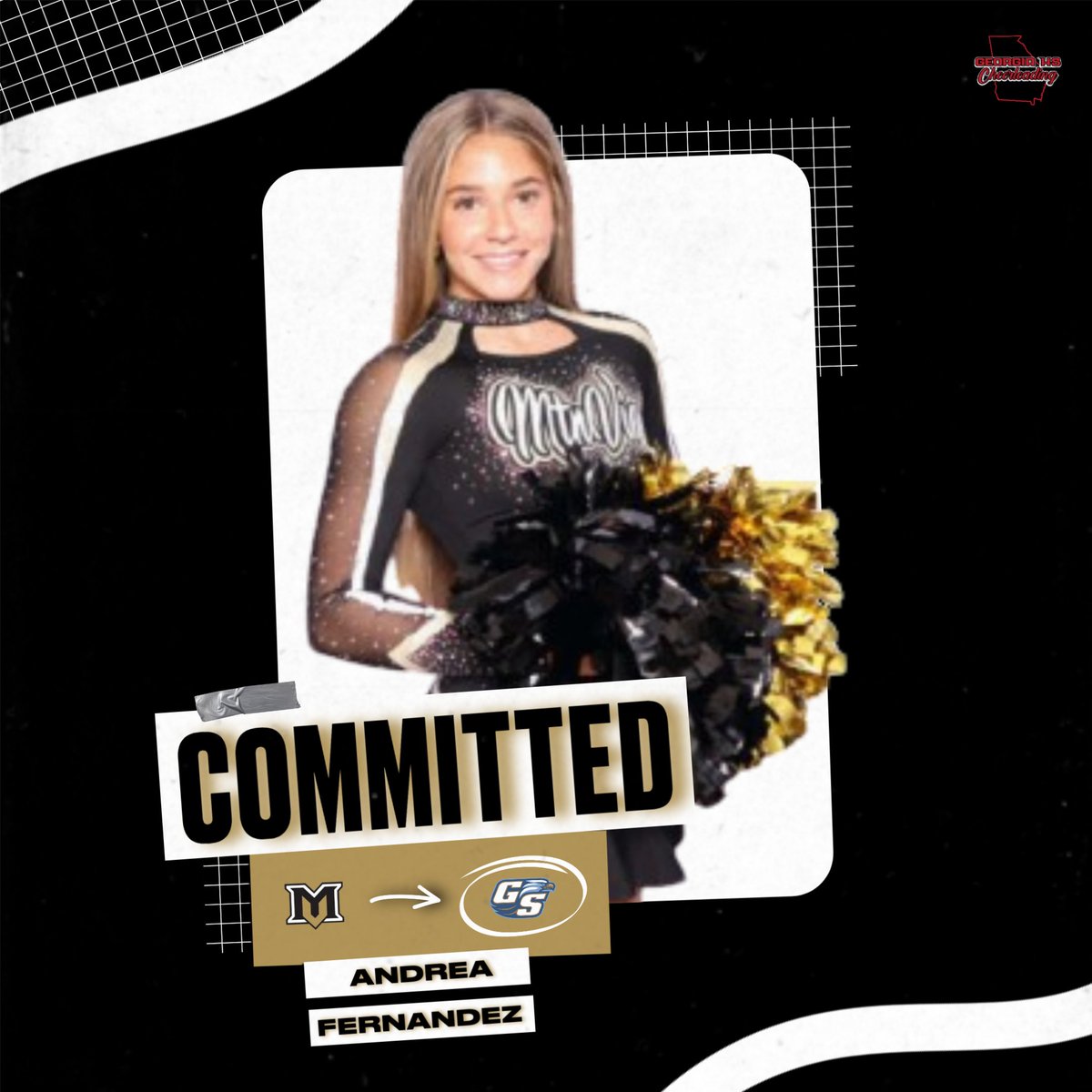 Congratulations Andrea on committing to cheer at Georgia Southern University! 
🖤💛🐻 ➡️💙🤍💛🦅 📣
#GeorgiaHSCheer2025 #GHSACheer2025