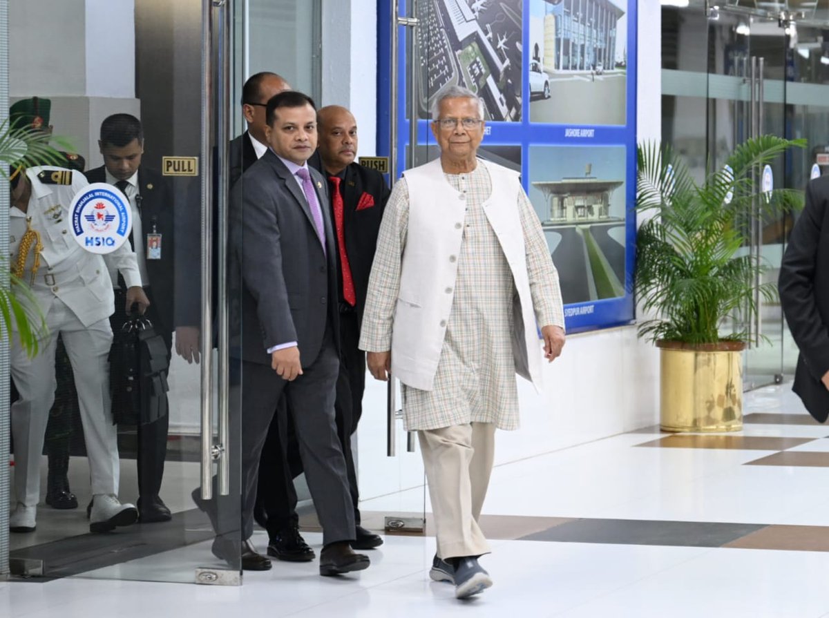 ChiefAdviserGoB's tweet photo. Chief Adviser Professor Muhammad Yunus departed for Japan at 2:10am on Wednesday. https://t.co/U6wlnT9UeX