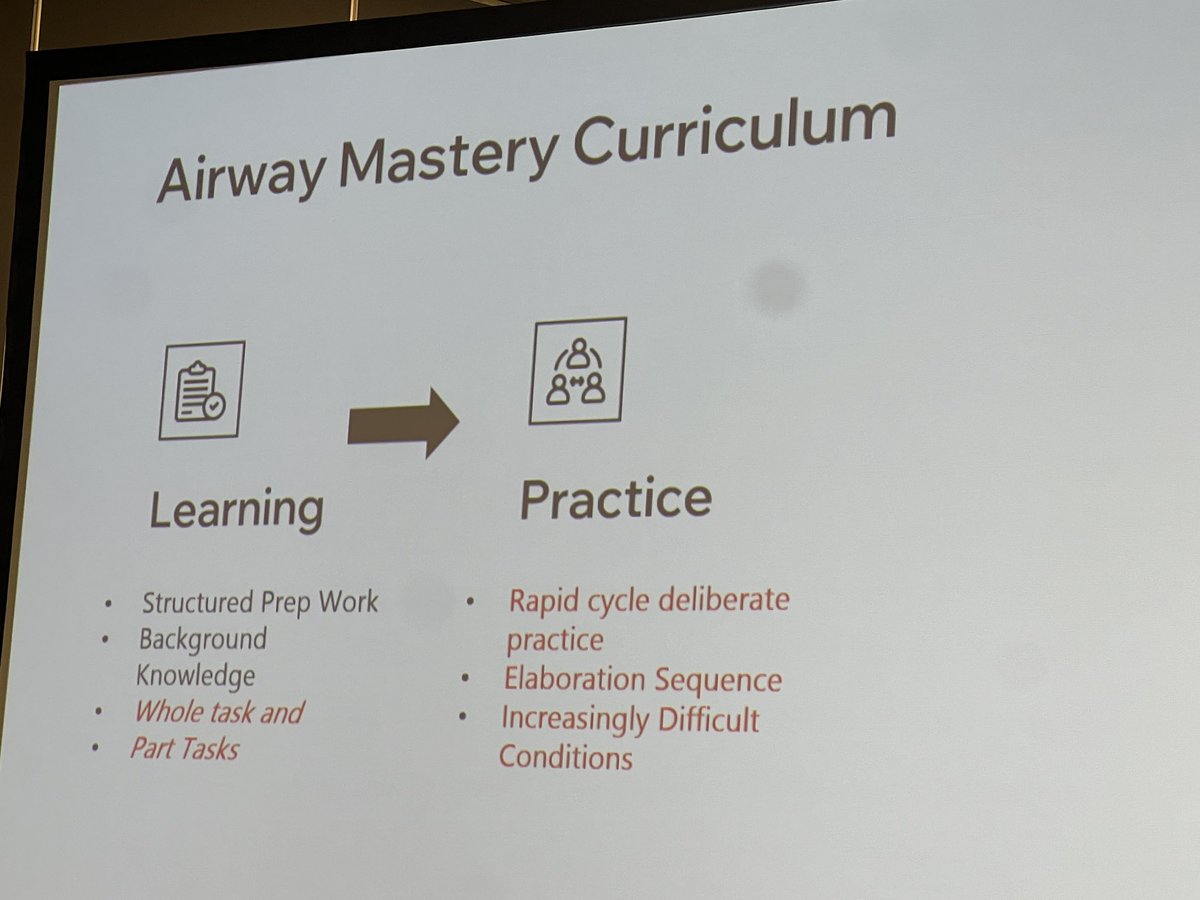 Training EM residents in critical airway skills:

✅Break down micro skills 
✅Flipped classroom model 
✅Practice BEFORE teaching sessions 
✅Case-based learning
✅Rapid cycle deliberate practice with coaching using sim
✅ Stepwise increases in complexity 

#ICEM2025