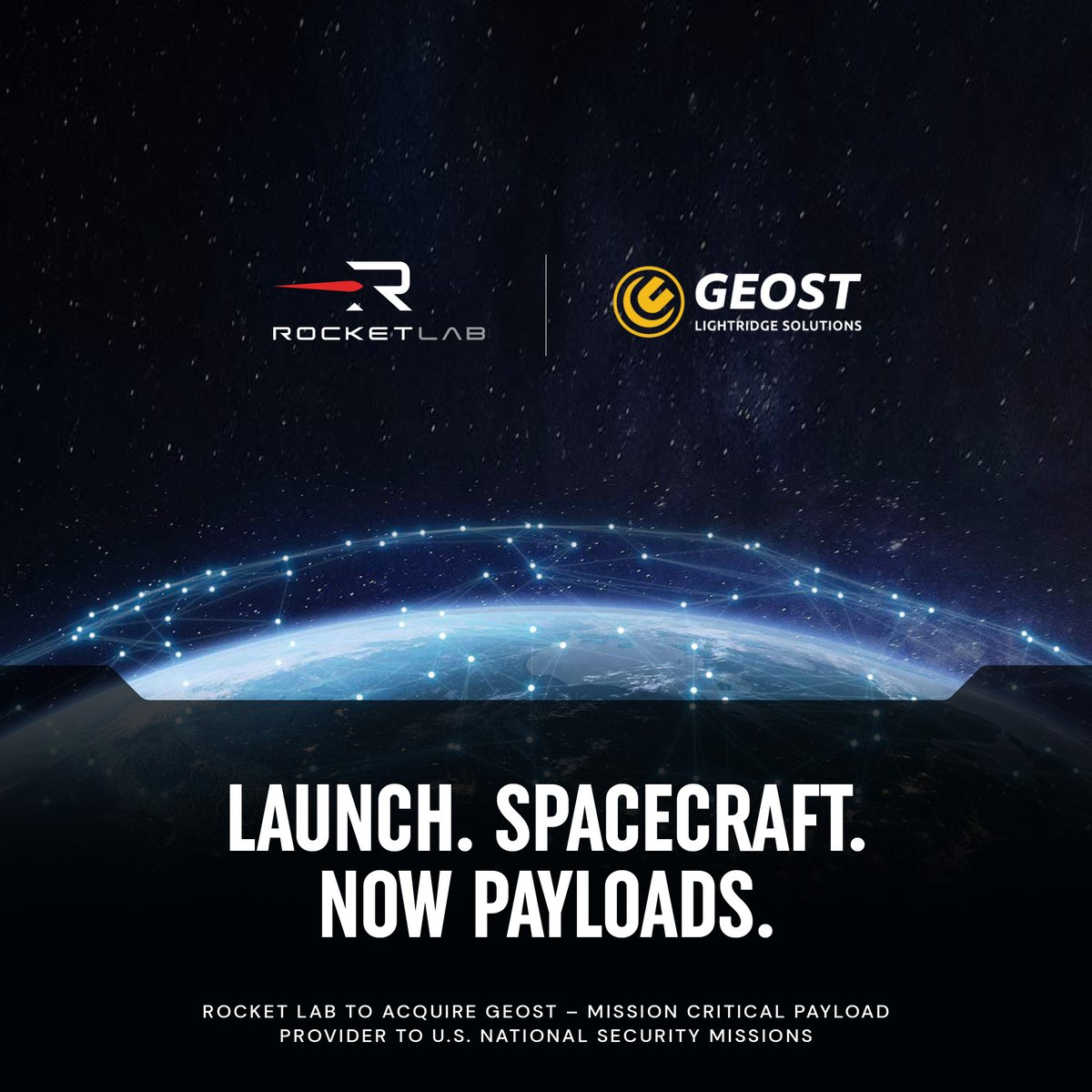 Rocket Lab (@rocketlab) on Twitter photo Launch, spacecraft β and now payloads.
Weβve signed a definitive agreement to acquire Geost, a payload provider to the <a href="/DeptofDefense/">Department of Defense πΊπΈ</a> for U.S. national security space missions and its next-generation satellite constellations.
Read the news here: bit.ly/4kJ8DMl Launch, spacecraft β and now payloads.
Weβve signed a definitive agreement to acquire Geost, a payload provider to the <a href="/DeptofDefense/">Department of Defense πΊπΈ</a> for U.S. national security space missions and its next-generation satellite constellations.
Read the news here: bit.ly/4kJ8DMl