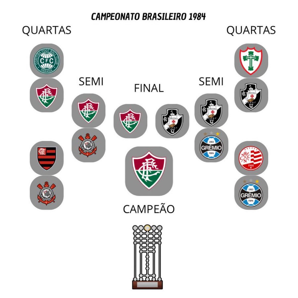 🚨 Há exatos 41 anos:

O Fluminense conquistava o Campeonato Brasileiro 1984. 🏆

Nostálgico!