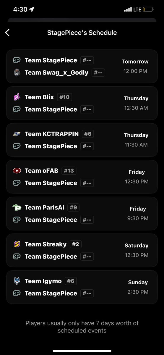 Stage (@stagepiece) on Twitter photo Schedule for Week One of Season 1 on <a href="/1v1Me/">1v1Me</a>
5/28 @ vs <a href="/Swag_x_Godly/">Swag x Godly π©π΄</a>
5/29 @ vs <a href="/_Blixx/">ππ₯π’π± π€</a>
5/29 @ vs <a href="/KCTRAPPIN/">KC</a>
5/30@ vs <a href="/_oFAB/">Albano π¦π±</a>
5/30@ vs <a href="/2kParisAi/">ParisAi YT</a>
5/31@ vs <a href="/xStreaky/">Streaky</a>
6/1 @ vs <a href="/lgymo/">Igymo</a>
Use my code STAGEPIECE or my link 1v1.me/stagepiece to get $10 off your first stake Schedule for Week One of Season 1 on <a href="/1v1Me/">1v1Me</a>
5/28 @ vs <a href="/Swag_x_Godly/">Swag x Godly π©π΄</a>
5/29 @ vs <a href="/_Blixx/">ππ₯π’π± π€</a>
5/29 @ vs <a href="/KCTRAPPIN/">KC</a>
5/30@ vs <a href="/_oFAB/">Albano π¦π±</a>
5/30@ vs <a href="/2kParisAi/">ParisAi YT</a>
5/31@ vs <a href="/xStreaky/">Streaky</a>
6/1 @ vs <a href="/lgymo/">Igymo</a>
Use my code STAGEPIECE or my link 1v1.me/stagepiece to get $10 off your first stake