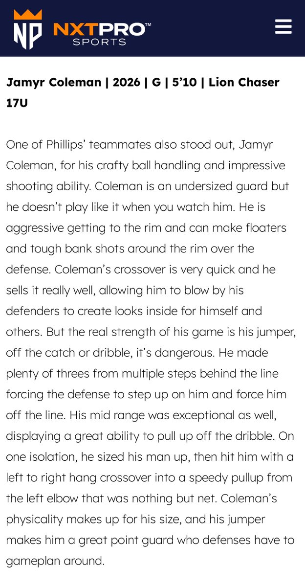 Checks every box ✅ , the difference is being allowed to be HIM and not trying to fit him into a role off the ball. 🗣️ He's one of the best PGs in the state, put it on whatever‼️ I been quiet and humble too long, while others been in the best situation possible for them, my dawg