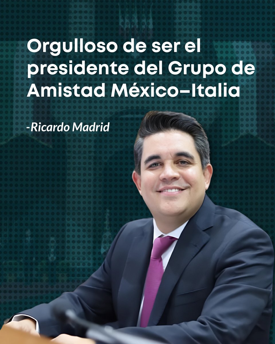 Presidir el Grupo de Amistad México–Italia es un honor y una gran responsabilidad. 🤝