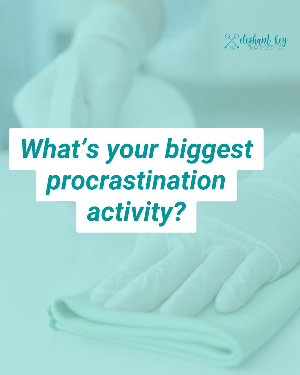 ElephantKey's tweet image. It’s a running joke with my friends and family that if I’m cleaning, I’m putting something else off.

How do YOU know you’re starting to procrastinate? 

#MarketingAgency #B2BMarketing #AgencyLife #EntrepreneurLife