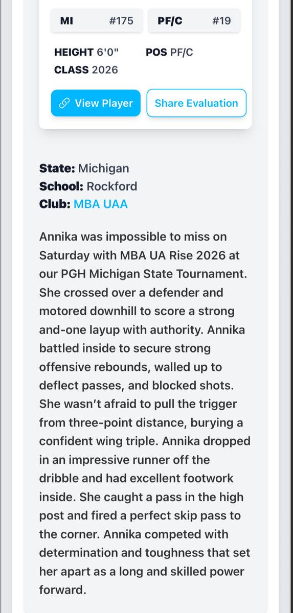 Thank you <a href="/CoachEvanBell/">Evan Bell</a> for the write up!! I appreciate the coverage! <a href="/M_B_A_Bball/">MBA Basketball</a> <a href="/coachwoodybball/">Jenna McCloud</a> <a href="/PGHCircuit/">Prep Girls Hoops Circuit 🏀</a>