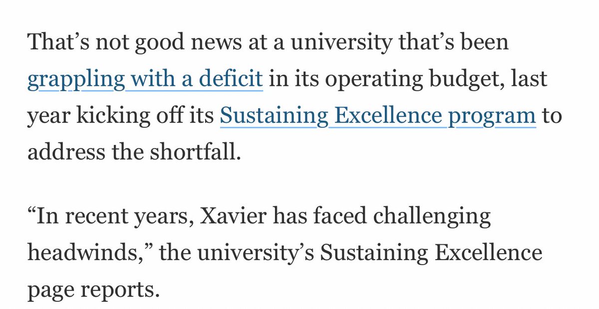 you’ve got to feel for xavier students and fans. an epic collapse of a once proud institution. especially as, yet again, UC will see record enrollment this fall. you can see the deferred maintenance on campus too. i’m sure prospective students see it as well. #firecolleen