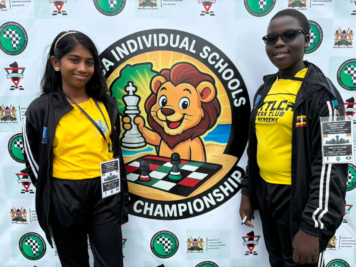 BaniBulletin's tweet image. 🔥 Round 9 Uganda Derby!

🥇 U13 Girls: Gold medalist Asaba Juliet (8/8) faces 🇺🇬 
teammate Suhana, who needs a win to reach the podium!

💥 All eyes on this high-stakes final round matchup!

#ChessUganda #AfricanSchools2025 #YouthInChess #FinalRound