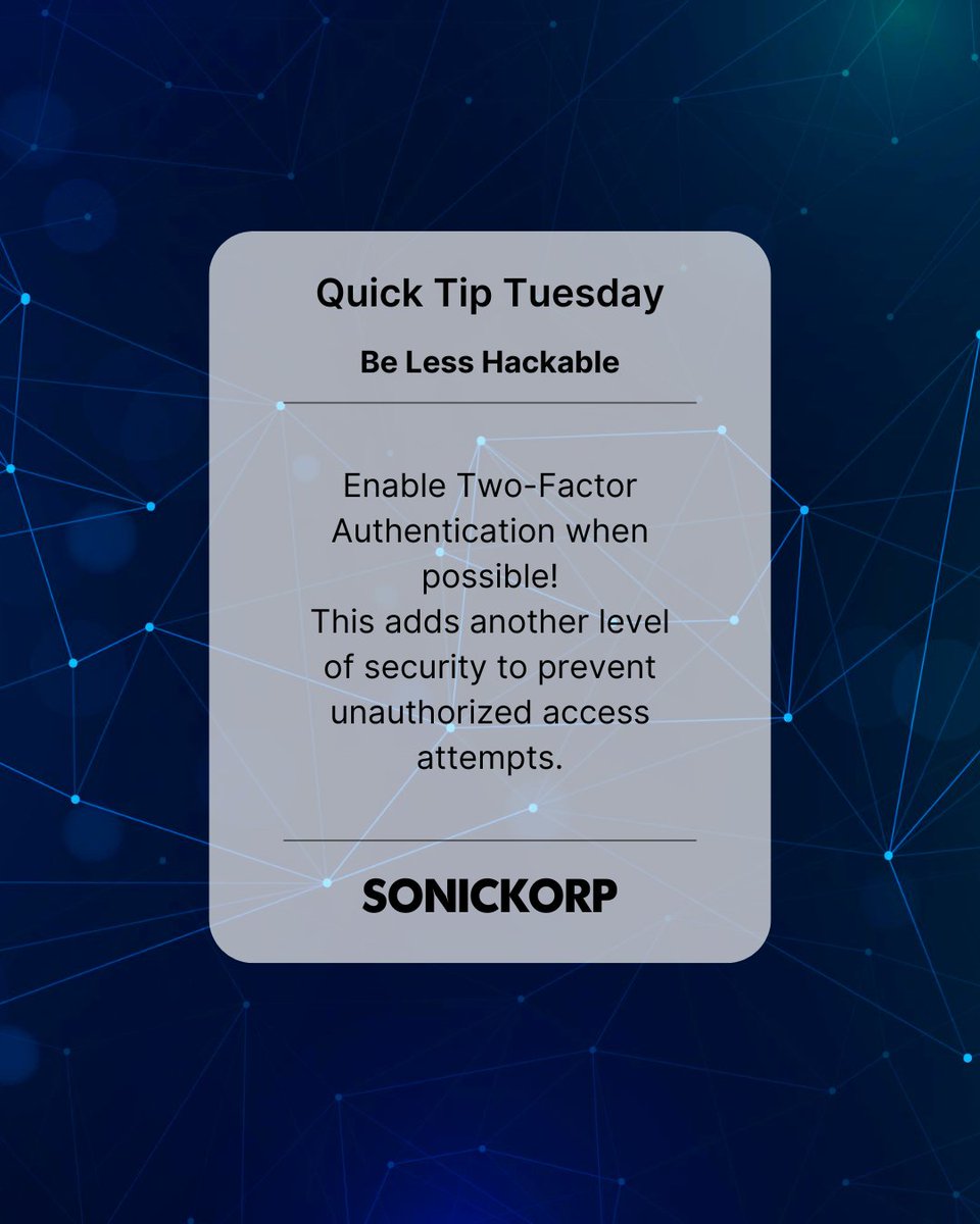 SonicKorp's tweet photo. Stay ahead of cyber threats with simple steps that make a big difference. https://t.co/BdOi8251zj