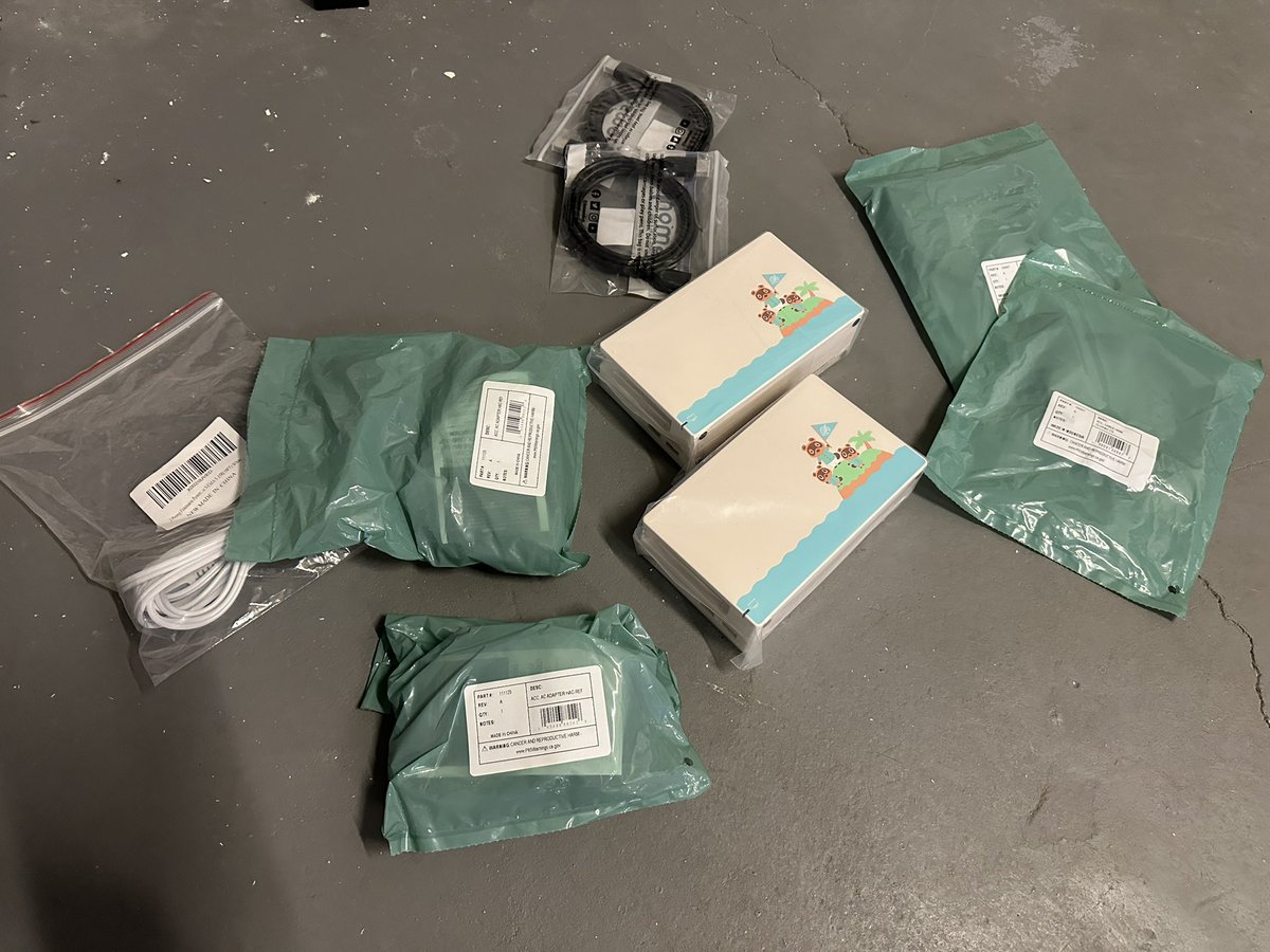 Extension cords, HDMI cables, Animal Crossing Switch docks, AC adapters. Everything arrived today. Gonna need more Switches.