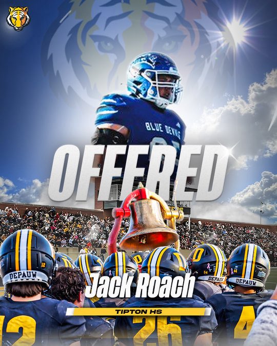 Jack Roach (@jack_roach65) on Twitter photo After a great conversation with <a href="/qbdietz/">Brett Dietz</a> <a href="/CoachRutledge76/">Coach Rutledge</a> <a href="/MasonEspinosa1/">Mason Espinosa</a> I am excited to receive an offer to play football <a href="/DePauwTigersFB/">DePauw Football</a>. I can’t wait to be on campus this fall.
<a href="/TolleAaron/">Aaron Tolle</a> <a href="/EzeObiora2/">Coach Eze Obiora 🇳🇬</a> <a href="/IndianaPreps/">Indiana Preps</a> <a href="/AustinSchaffer2/">Austin Schaffer</a> <a href="/IndianaNsr/">NSR Indiana Scouting</a> <a href="/michelle_garmon/">Michelle Garmon</a> After a great conversation with <a href="/qbdietz/">Brett Dietz</a> <a href="/CoachRutledge76/">Coach Rutledge</a> <a href="/MasonEspinosa1/">Mason Espinosa</a> I am excited to receive an offer to play football <a href="/DePauwTigersFB/">DePauw Football</a>. I can’t wait to be on campus this fall.
<a href="/TolleAaron/">Aaron Tolle</a> <a href="/EzeObiora2/">Coach Eze Obiora 🇳🇬</a> <a href="/IndianaPreps/">Indiana Preps</a> <a href="/AustinSchaffer2/">Austin Schaffer</a> <a href="/IndianaNsr/">NSR Indiana Scouting</a> <a href="/michelle_garmon/">Michelle Garmon</a>
