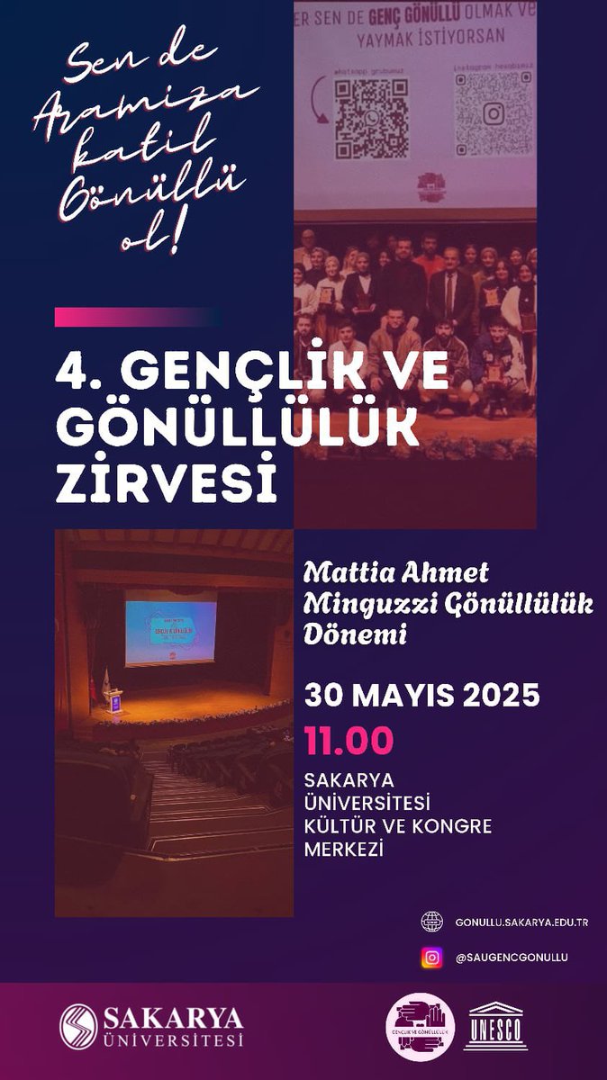 SUAT ATEŞDAĞLI (@djsuatatesdagli) on Twitter photo 4. Gençlik ve Gönüllülük Zirvesi
Mattia Ahmet Minguzzi Gönüllülük Dönemi 🙏🏻
📍Sakarya Üniversitesi Kültür ve Kongre Merkezi
🗓️ 30 Mayıs 2025, 11.00
<a href="/eminogluenes/">Dr. Enes Eminoğlu</a> <a href="/asenaslan/">Abdullah Şenaslan</a> <a href="/sakaryauni/">Sakarya Üniversitesi</a> 4. Gençlik ve Gönüllülük Zirvesi
Mattia Ahmet Minguzzi Gönüllülük Dönemi 🙏🏻
📍Sakarya Üniversitesi Kültür ve Kongre Merkezi
🗓️ 30 Mayıs 2025, 11.00
<a href="/eminogluenes/">Dr. Enes Eminoğlu</a> <a href="/asenaslan/">Abdullah Şenaslan</a> <a href="/sakaryauni/">Sakarya Üniversitesi</a>