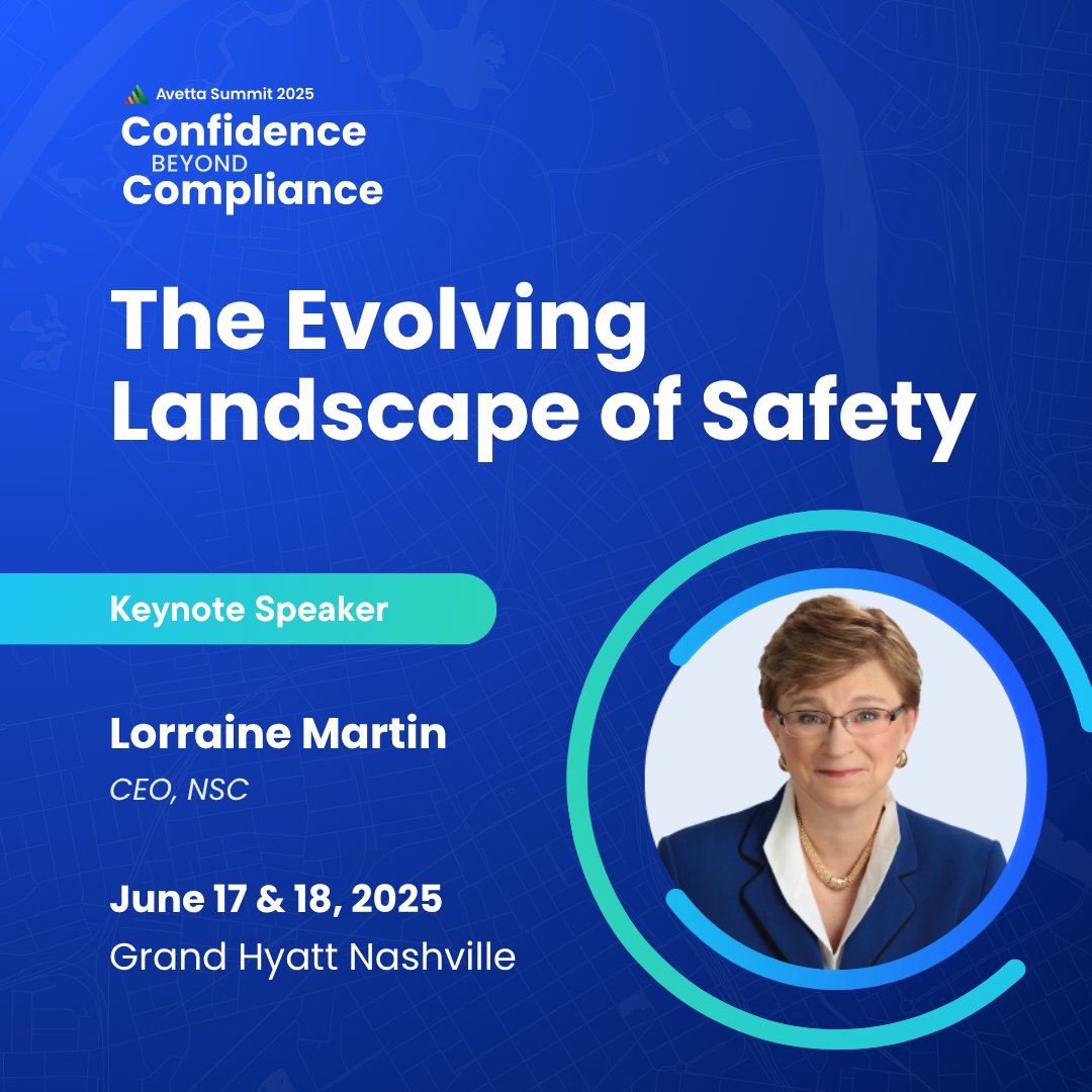 We’re excited to announce Lorraine Martin, President &amp; CEO of the National Safety Council (NSC), as a keynote speaker at Avetta Summit Nashville!

See the full event lineup and register here: bit.ly/3XXFsMD

#AvettaSummit2025 #ConfidenceBeyondCompliance