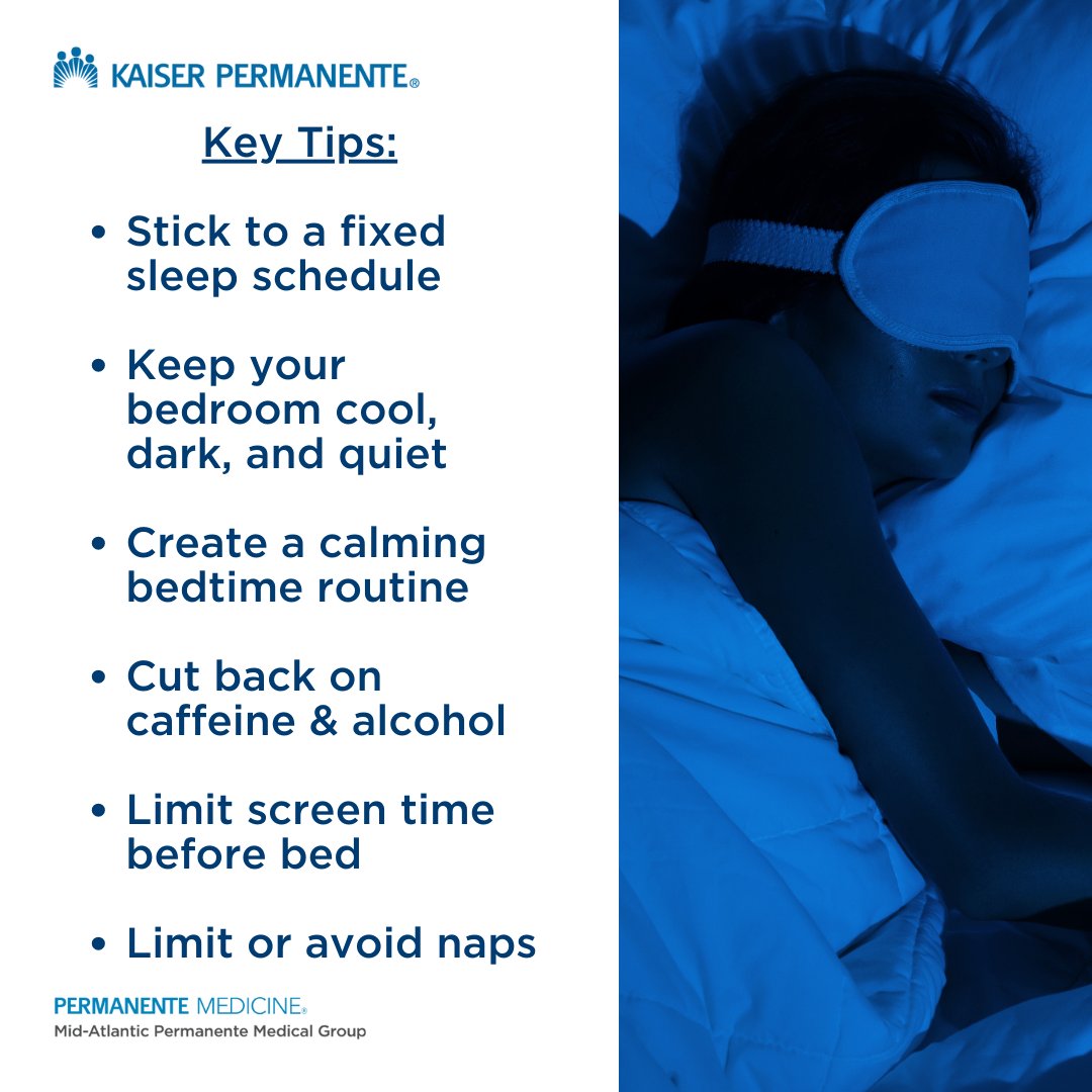 Mid-Atlantic Permanente Medicine (@mdatlpermanente) on Twitter photo Having trouble sleeping? š¤
Nkechinyerem Eseonu-Ewoh, MD, a lifestyle medicine physician at Kaiser Permanente, shares top sleep tips with <a href="/NorthernVAMag/">Northern VA Magazine</a> ā from bedtime routines to cutting back on caffeine. Donāt let poor sleep hold you back!
Read here š northernvirginiamag.com/wellness/2025/⦠Having trouble sleeping? š¤
Nkechinyerem Eseonu-Ewoh, MD, a lifestyle medicine physician at Kaiser Permanente, shares top sleep tips with <a href="/NorthernVAMag/">Northern VA Magazine</a> ā from bedtime routines to cutting back on caffeine. Donāt let poor sleep hold you back!
Read here š northernvirginiamag.com/wellness/2025/ā¦