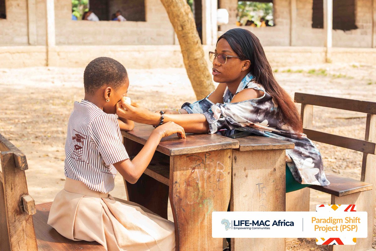 LifeMacAfrica's tweet photo. She sat in the back, quiet, not out of shyness, but from being told girls like her don’t go far. Her name is Esi. She’s not alone. We guide, not just teach, so students like her can find their voice and build their future.

#LIFEMACAfrica #ParadigmShiftProject #PSP https://t.co/1rpOlXiIqb