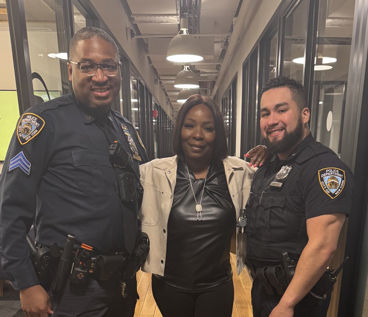 Grateful to Sgt Mitchell and Officer Sanchez from the 23rd precinct for their heroic actions in saving lives. Their bravery and dedication to their duty are truly commendable. Thank you for bringing another CRT to safety. #warm #weallreallymatter #heroes #police #grateful