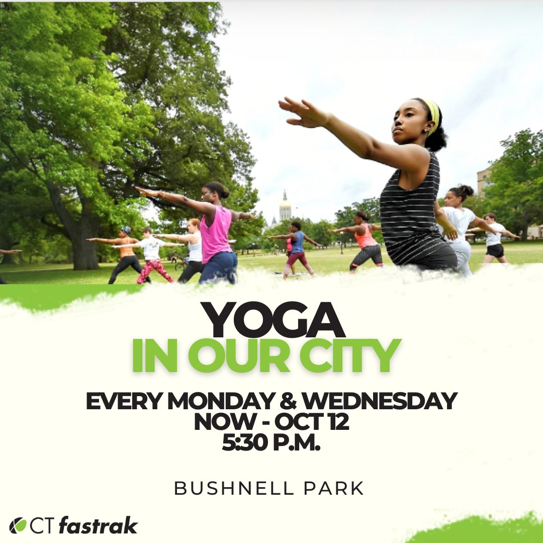 Let CTfastrak be your ride to mindfulness at Yoga in Our City. 🚌 + 🧘 = 💚
Every breath starts with a smooth ride.

📍 A short walk from the Union Station stop

#CTfastrak #BushnellPark #HartfordHasIt