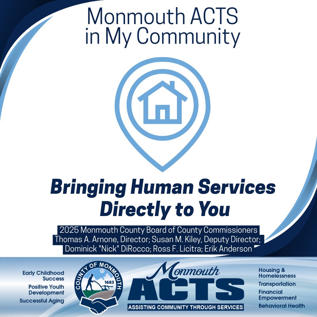 #MonmouthACTS is committed to serving Monmouth County better, together. That’s why Monmouth ACTS in My Community was created – to bring human services directly to you! 

Learn more and view the Monmouth ACTS calendar here: monmouthacts.org/in-my-communit…