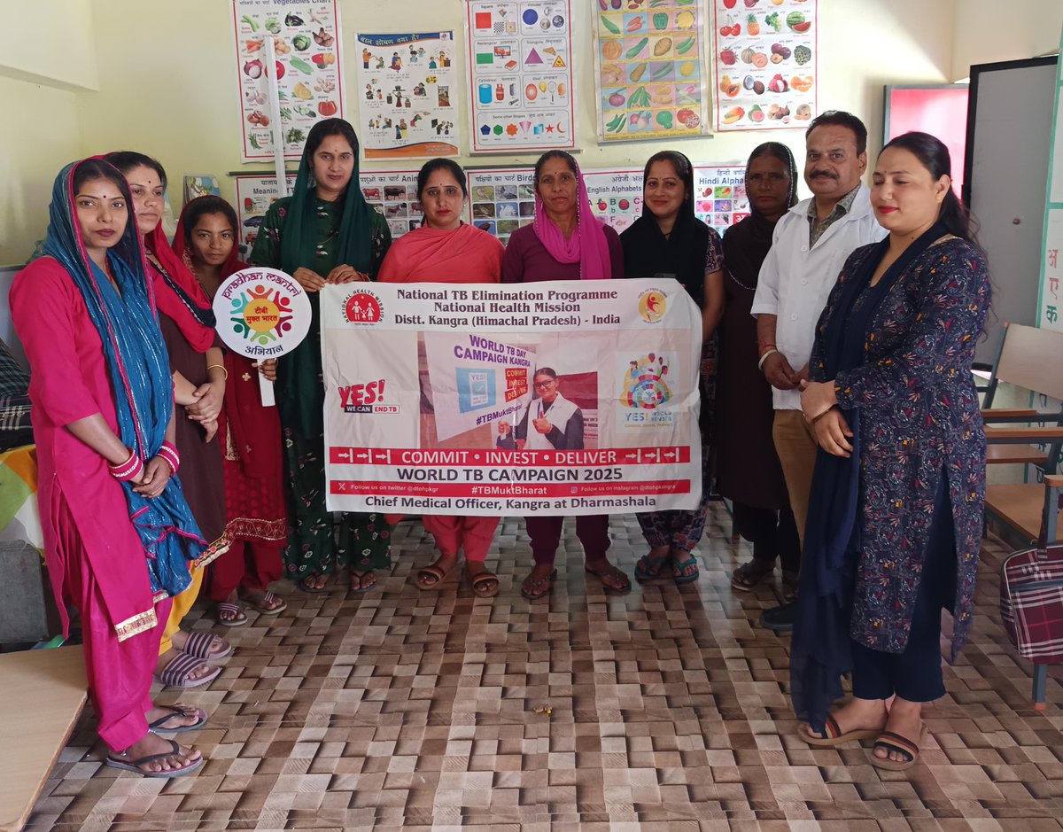 dtohpkgr's tweet image. On Nikshay Divas, our Community Health Officers, TB Champions, health staff & Panchayat (local self government) representatives conducted awareness sessions across Kangra (Himachal Pradesh, India)
Spirit of Janbhagidari for a #TBMuktBharat #YesWeCanEndTB #Commit #Invest #Deliver