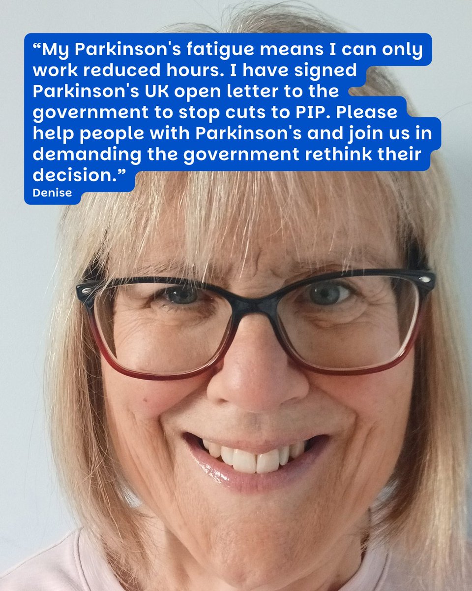 "Attempting to live a positive life with Parkinson's is challenging. Now I have to add the prospect of my PIP financial support being removed.” 

Join Denise, stop the PIP cuts, and sign our open letter: prksn.uk/3ZwofdE